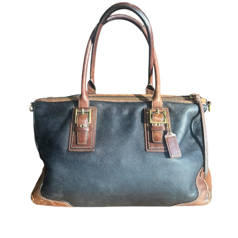 Coach Black and Brown Leather Satchel